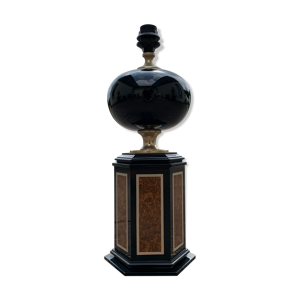 Pied de lampe boule noir doré