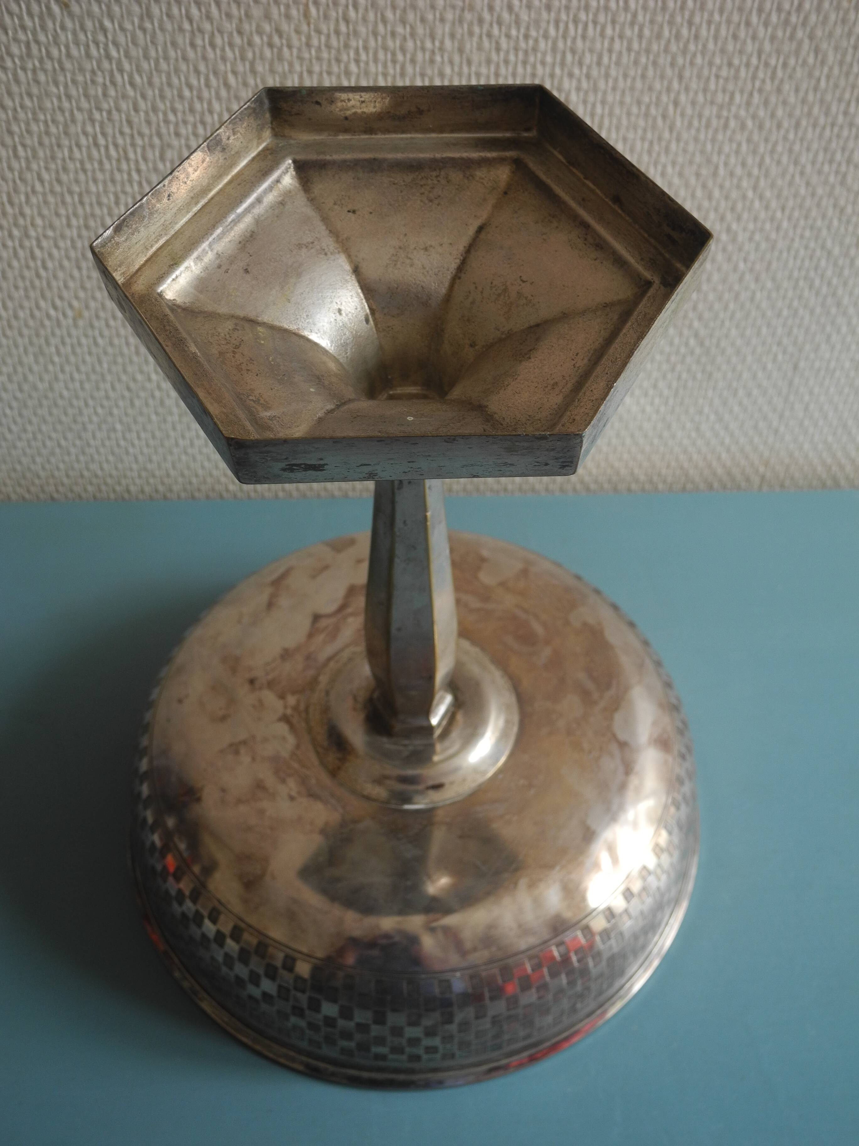 vintage centre table cup silver-plated art deco French silver metal cup