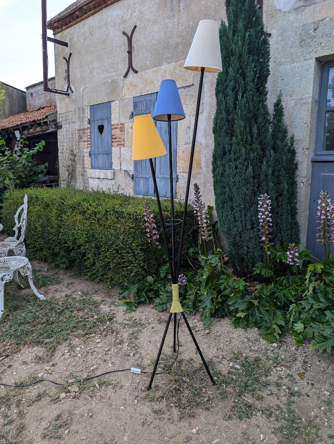 Lampadaire tripode vintage années 1950-1960