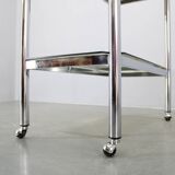 Mid-century smoked glass serving cart, Italy, 1970s