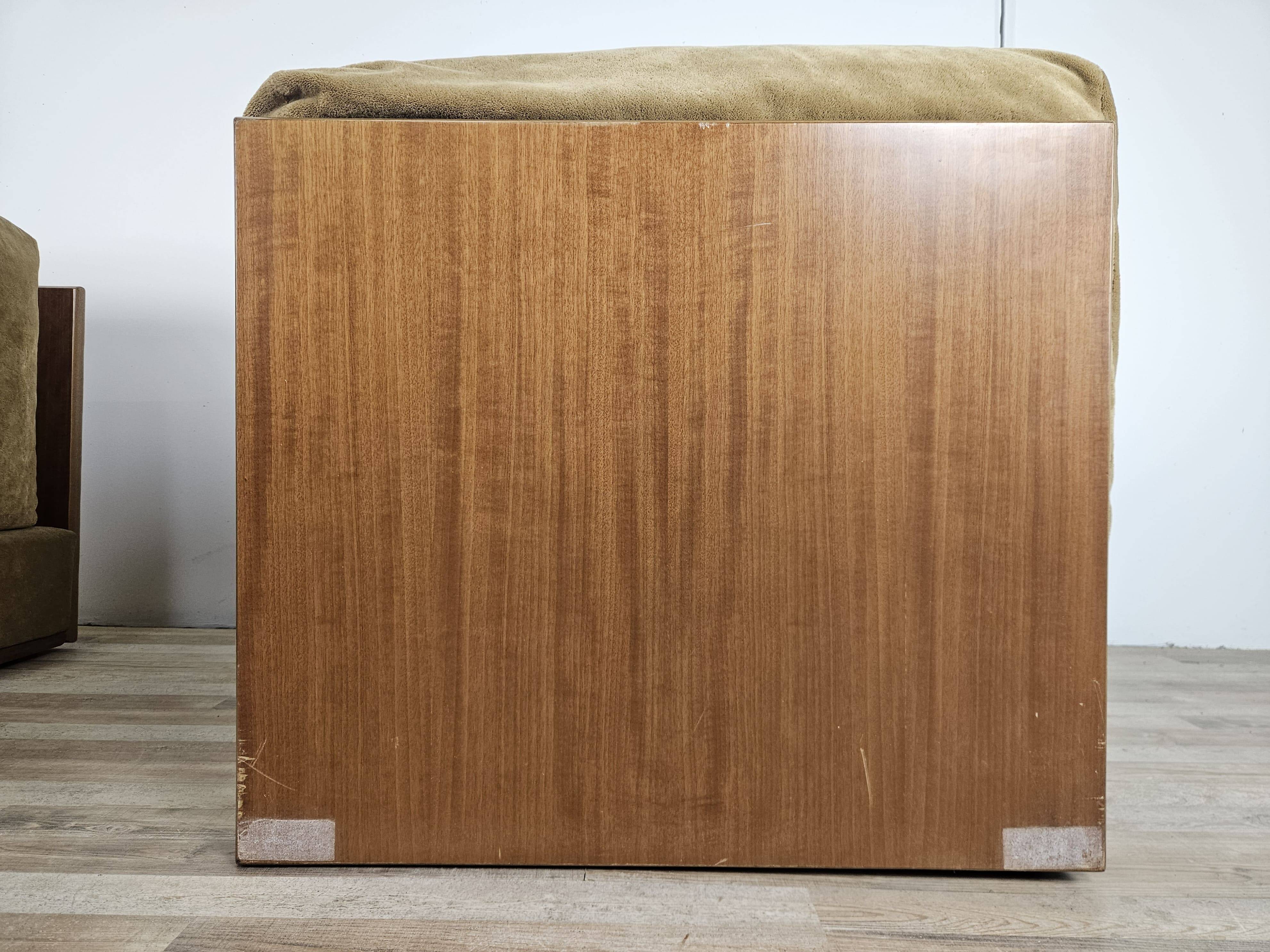 Three fabric lounge chairs 70s