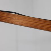 Adjustable mid-century wooden wall lamp with rattan shade, 1970s