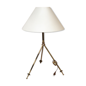 LARGE TABLE LAMP OLD TRIPOD SUPPORT