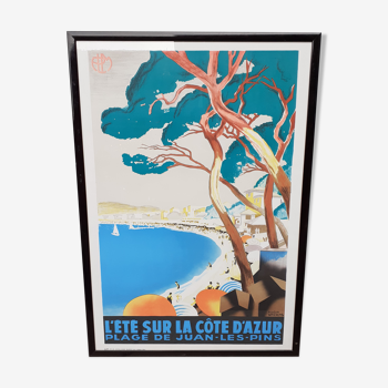 Affiche de Roger Broders "l'été sur la côte d'azur"