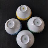 Set of four gingham pattern bowls