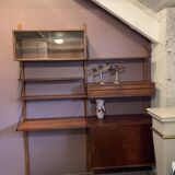 Modular teak wall shelf