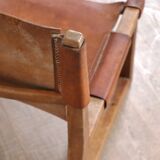 Pair of Riaza chairs in cognac leather by Paco Muñoz for Darro Gallery, Spain