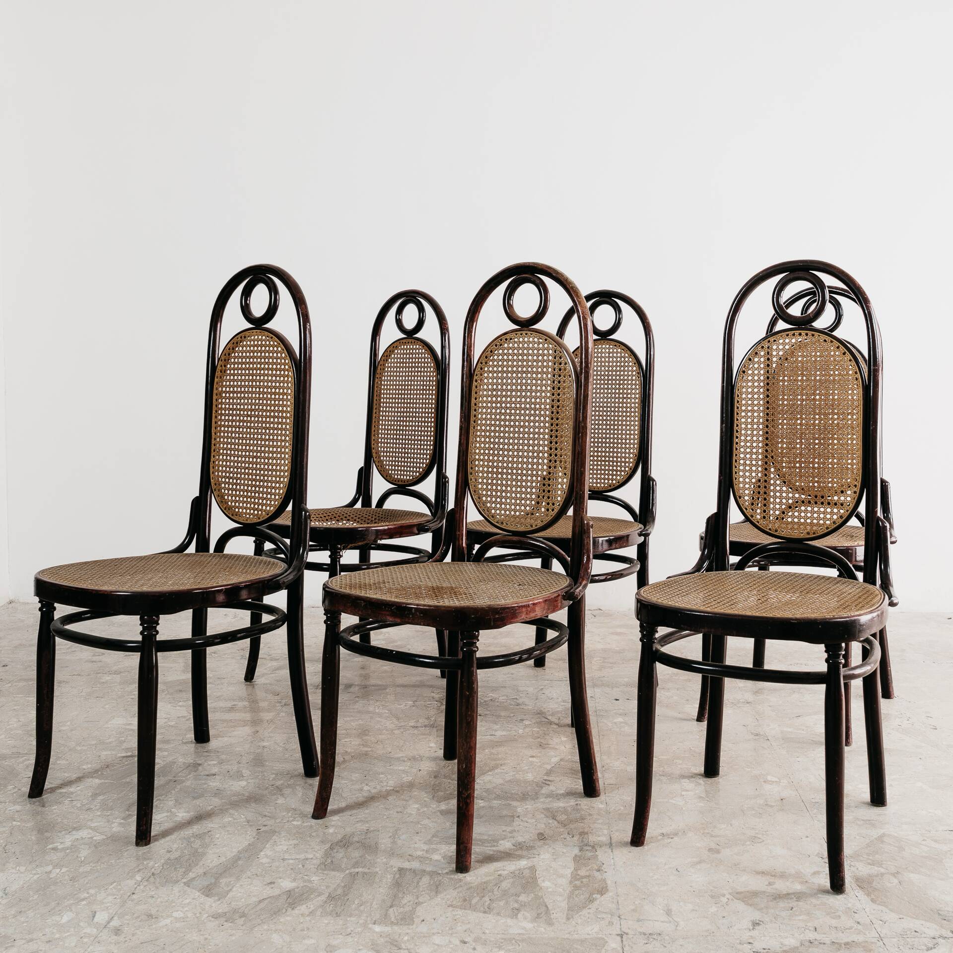Dining set with 6 vintage chairs from the 1950s, Sautto & Liberale.