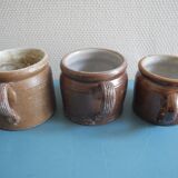 Lot anciens pots grès déco rustique old french stoneware pots