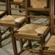 Set of 6 rustic oak chairs from the 1960s.