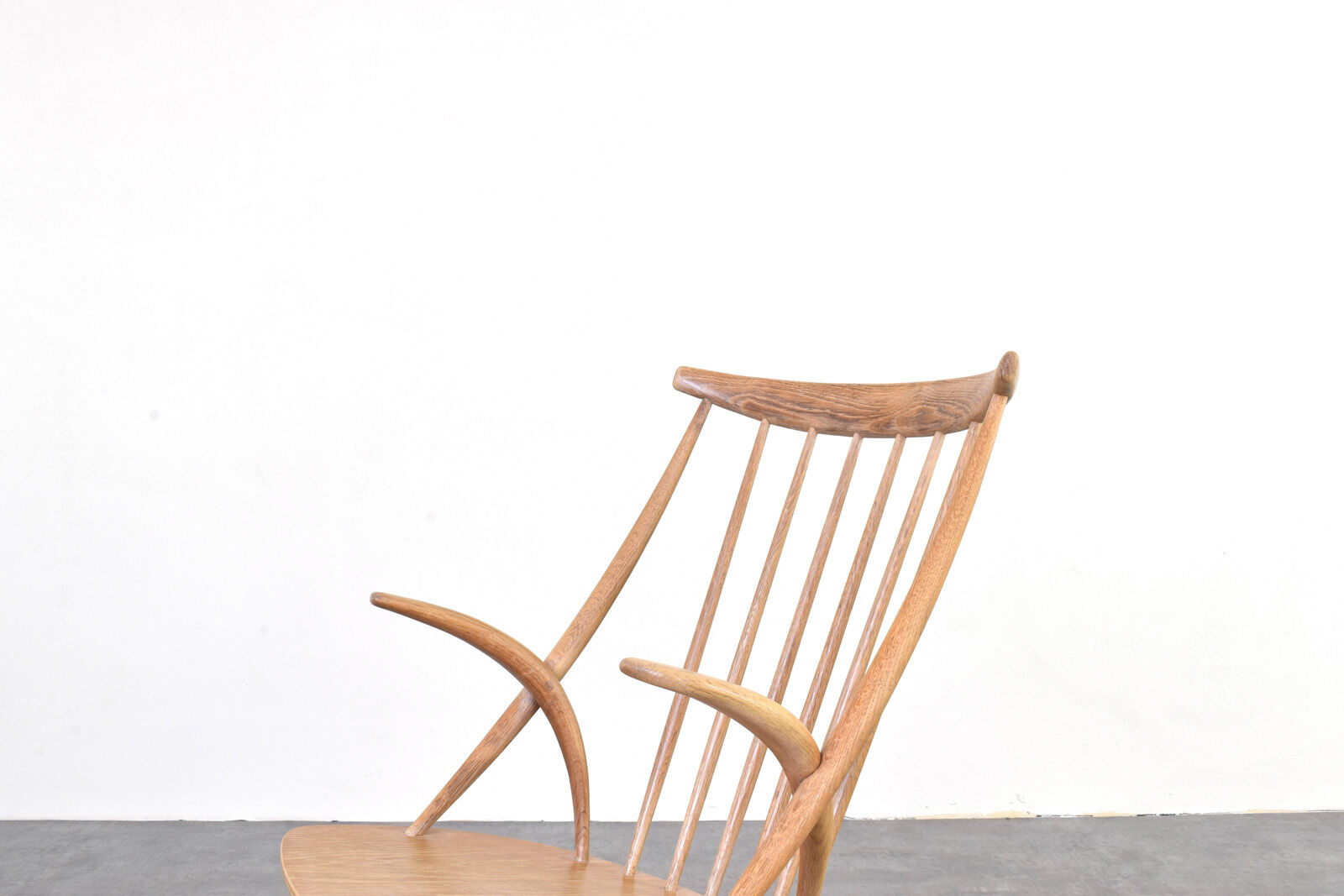 Mid-Century Oak Rocking Chair by Illum Wikkelsø for Niels Eilersen, 1950s.