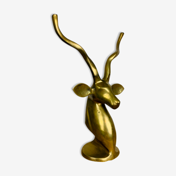 Brass antelope head