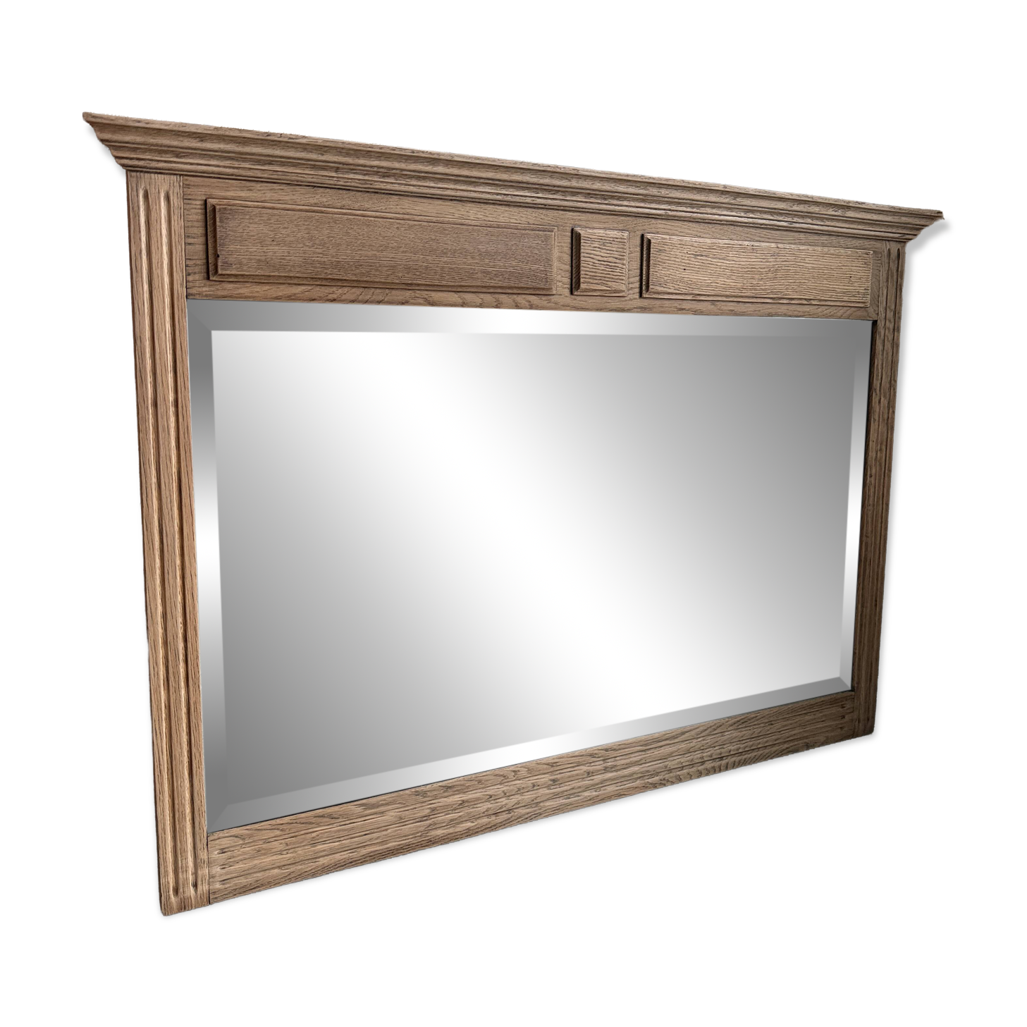 Antique trumeau mirror in oak (renovated)
