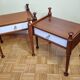 Pair of mahogany and veneer wood bedside tables, Gautier, 60s