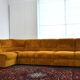 Yellow corduroy corner modular sofa, 1970s, set of 6