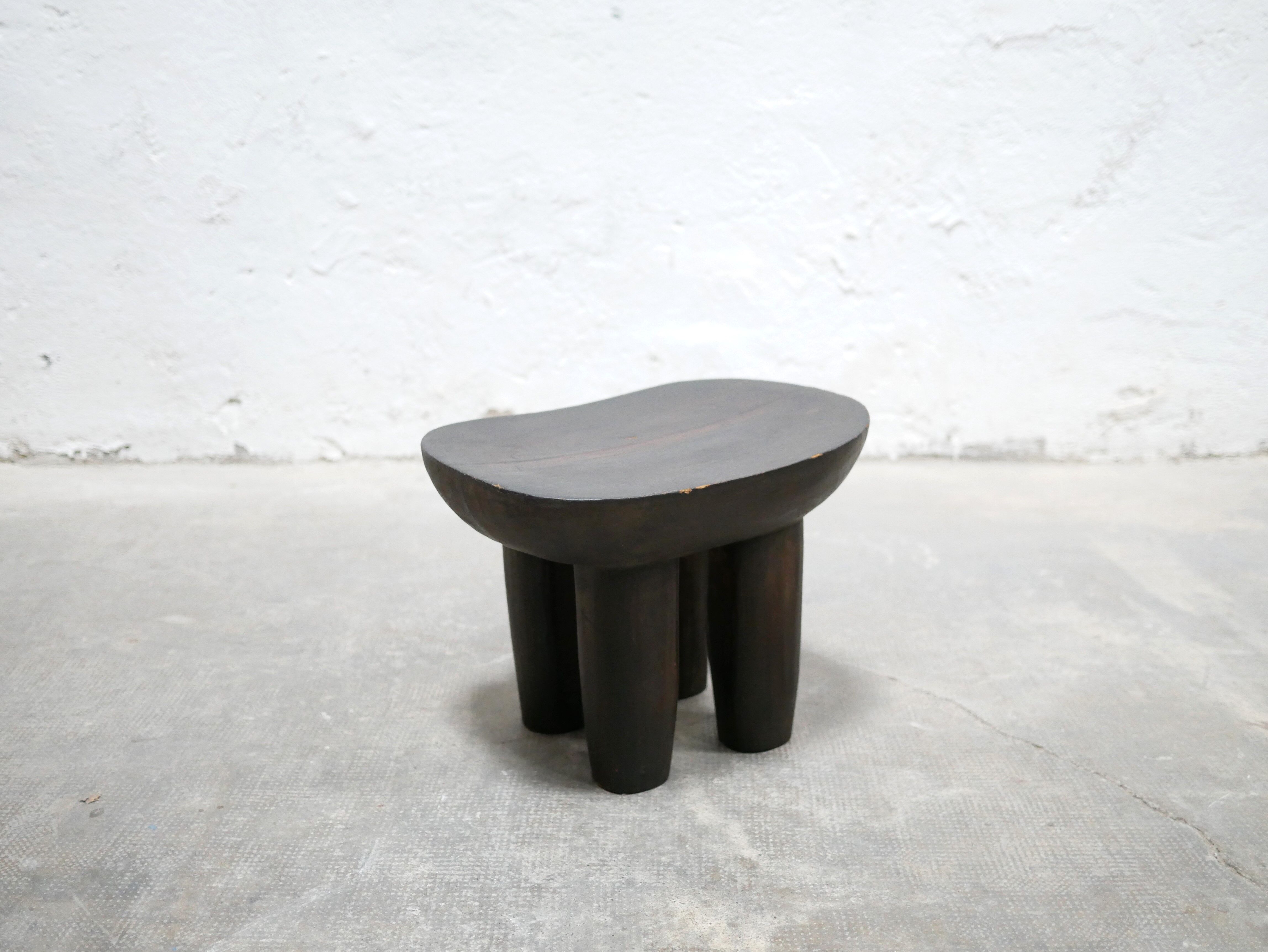 Brutalist antique African Senufo wooden stool