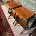 Pair of lyre bedside tables