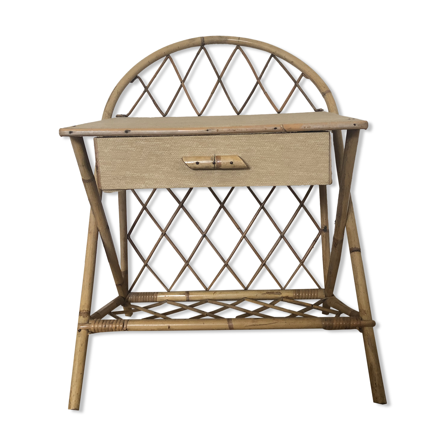Vintage rattan nightstand