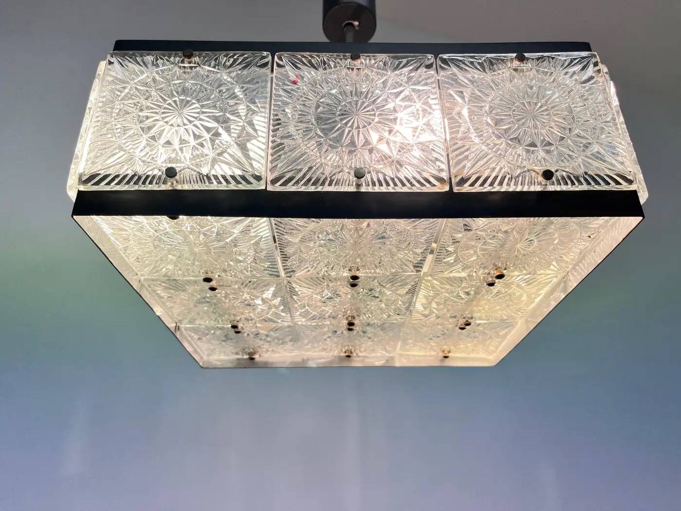 Set of three glass pendants by Kamenicky Senov, 1970s / Czechoslovakia