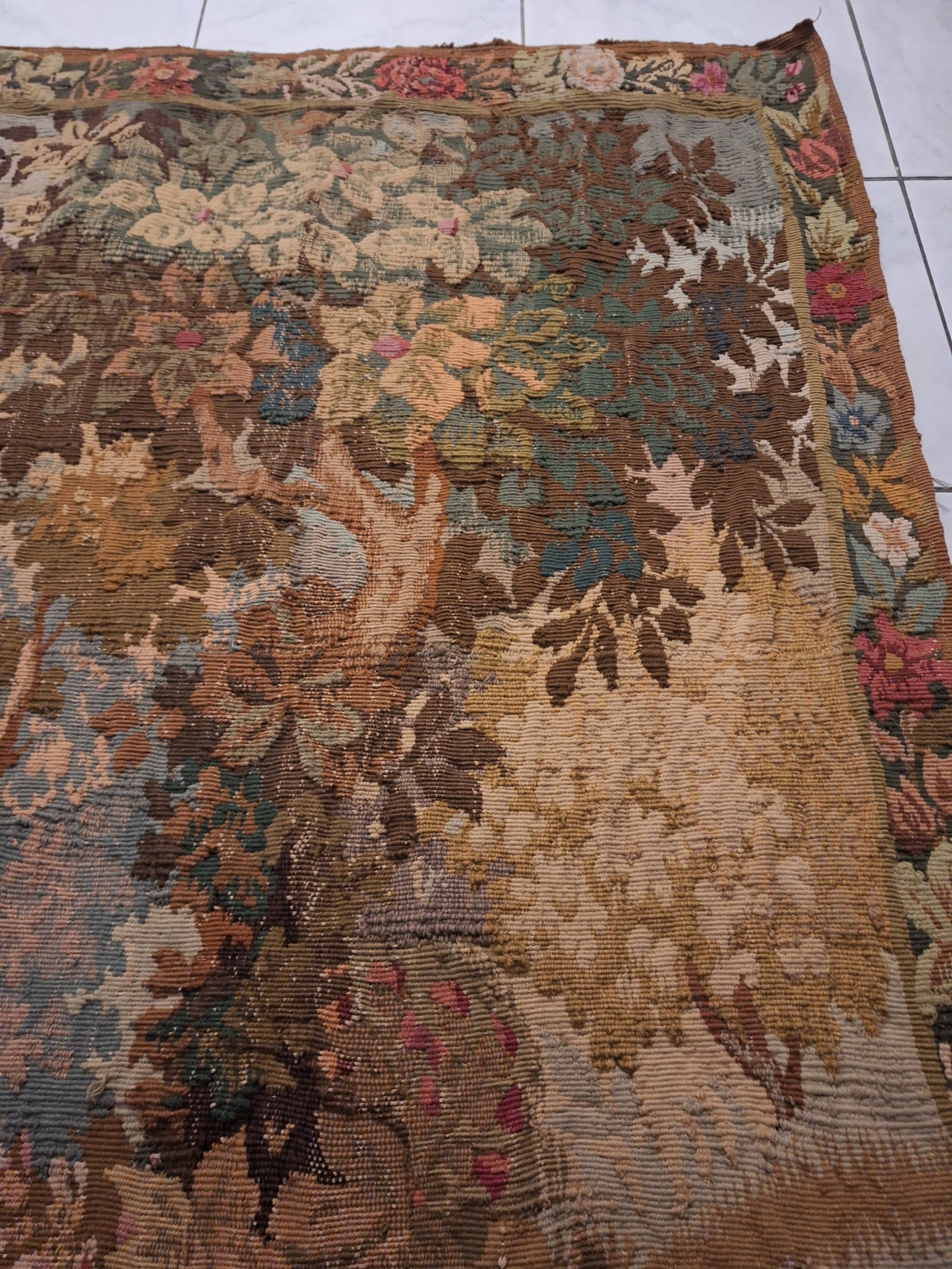 Tapisserie de laine "Verdure Flamande" de la manufacture Robert Four