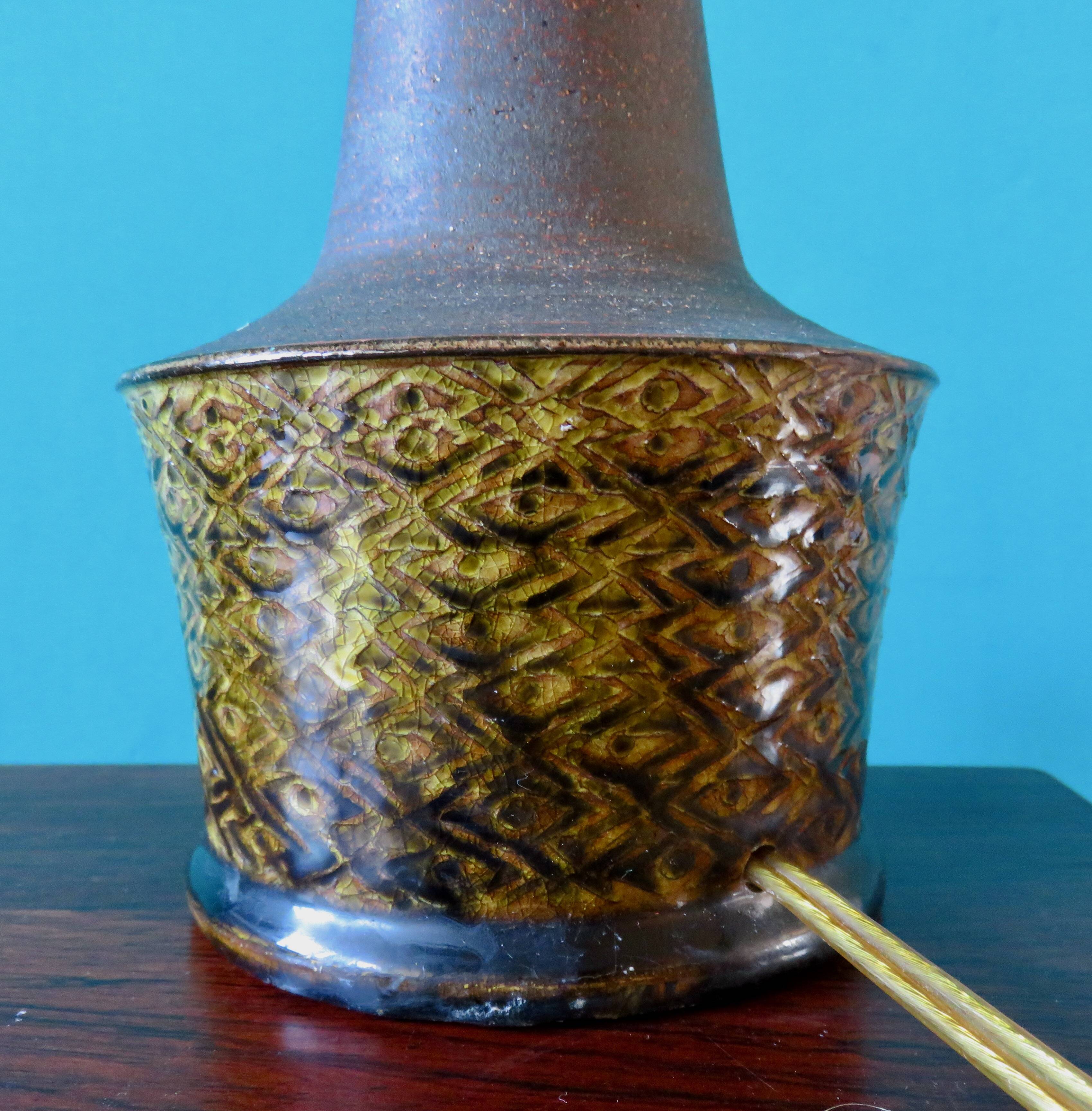 Bedside lamp in stoneware and ochre glaze. Nils Kahler, Denmark, 1965