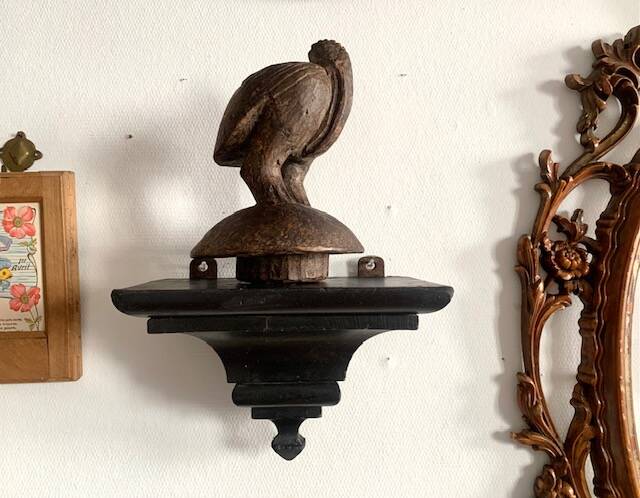 Victorian ebonized wood wall console, circa 1840