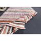 Vintage Turkish Oushak Handmade Cotton Pink Wool Kilim Runner Rug 136x291