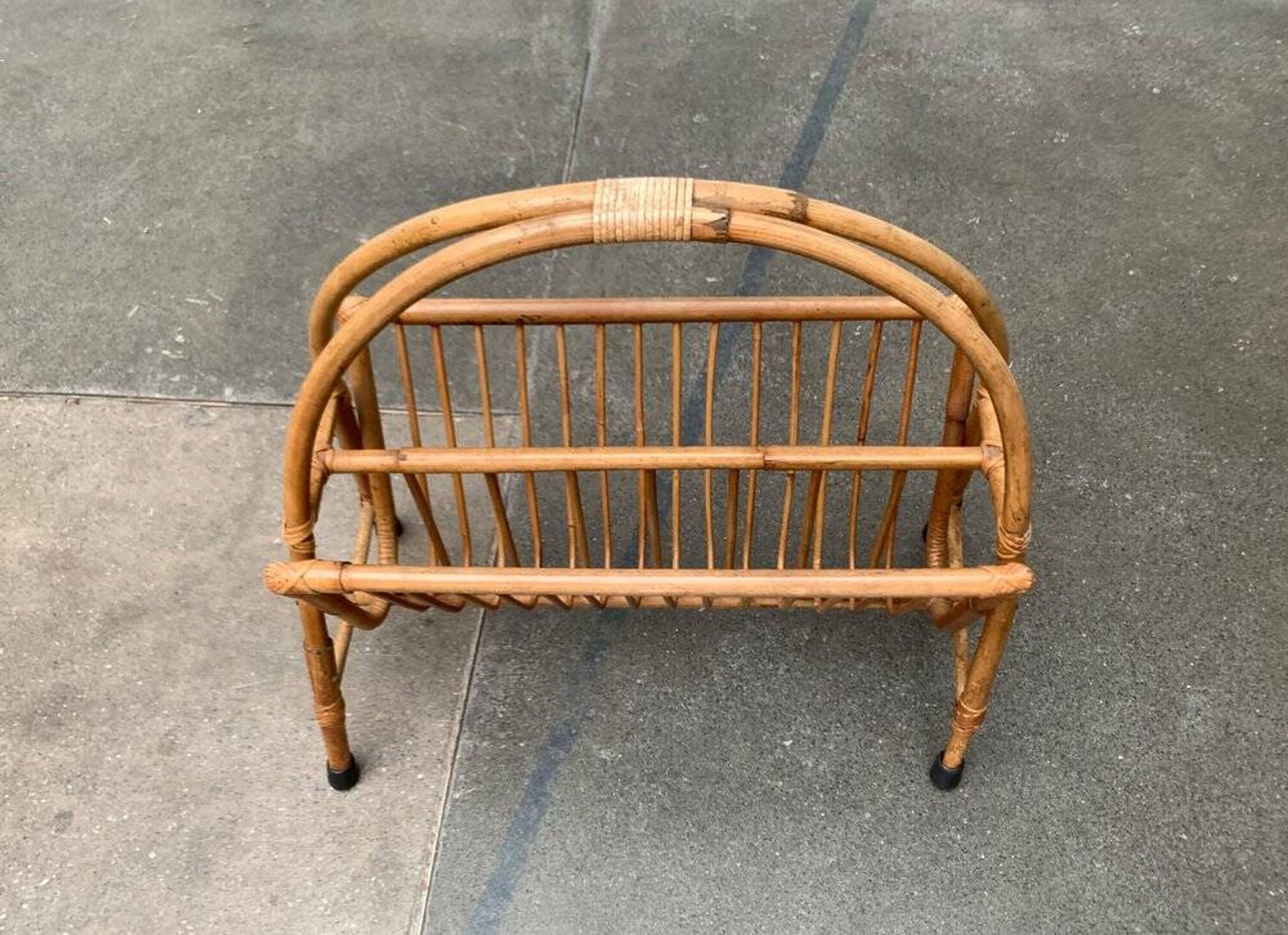 Mid-century bamboo magazine rack, 1960s