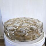 Vintage ceiling lamp in bubbled glass design Profassung 70s - 80s