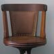 Chaise de bureau rotative nautique antique en teck, fer et cuir