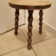 Tabouret demi lune vintage en bois massif 1