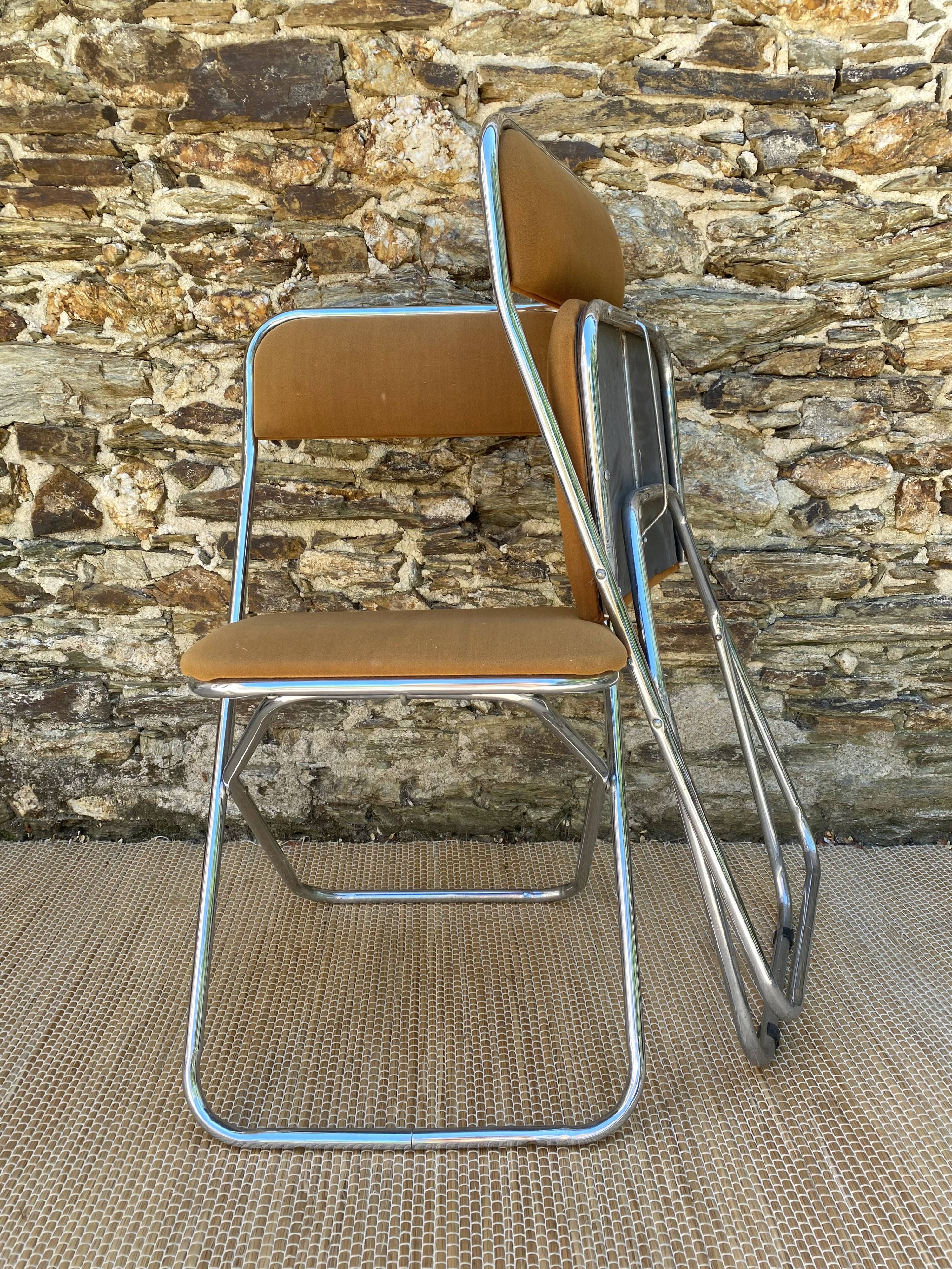 Vintage chrome folding chairs