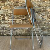 Chaises pliantes vintage chromées
