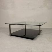 Glass coffee table 110 x 110 cm in the style of Rolf Benz and Metaform