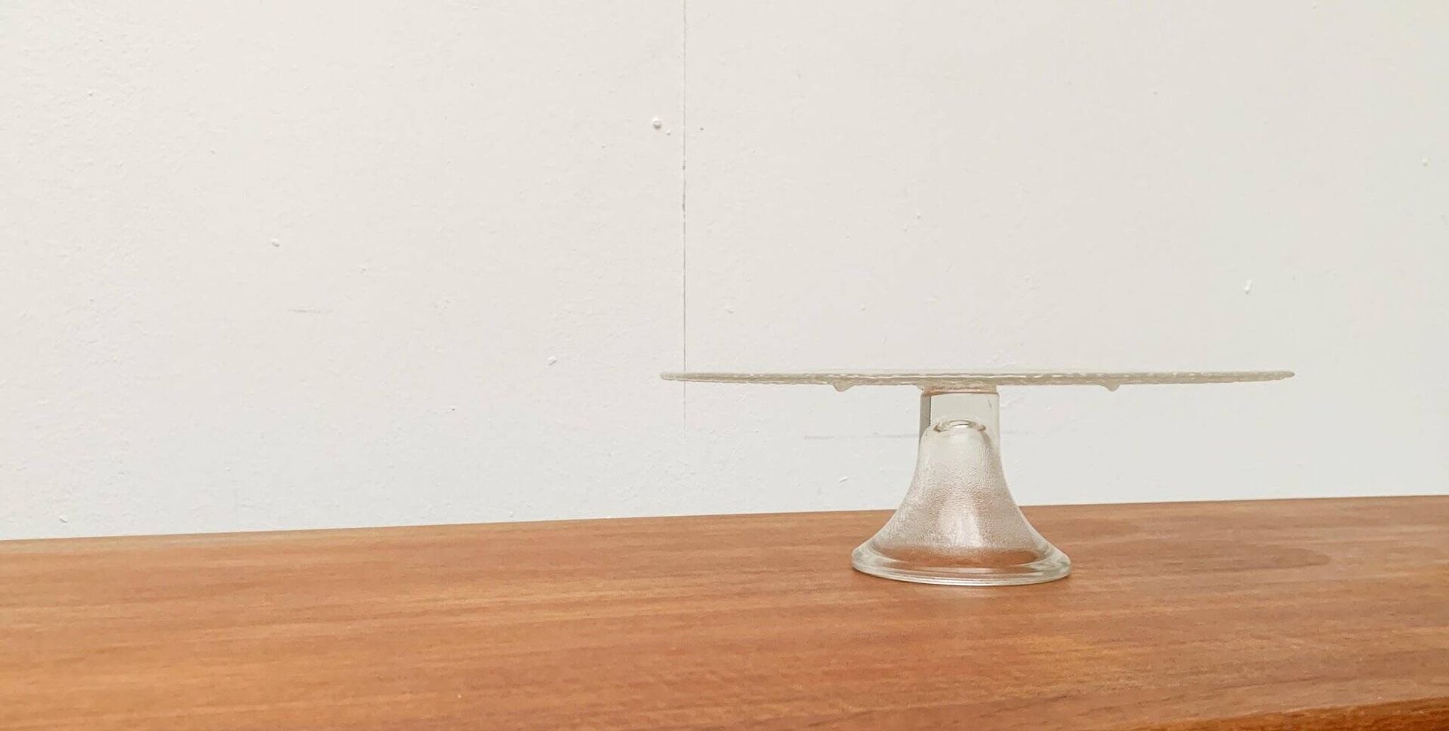 Plateau à gâteau en verre scandinave vintage
