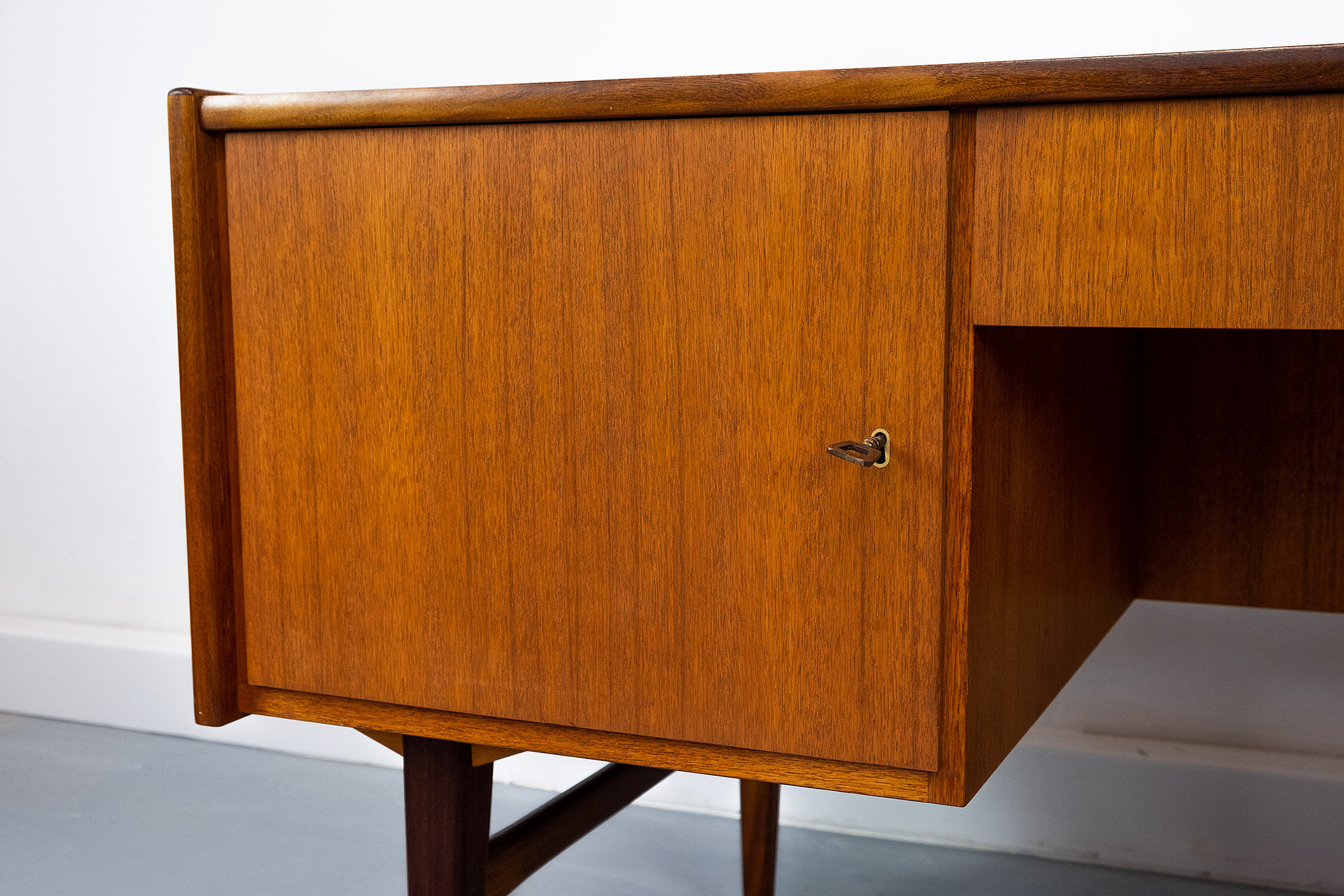 Freestanding vintage teak desk 1960s