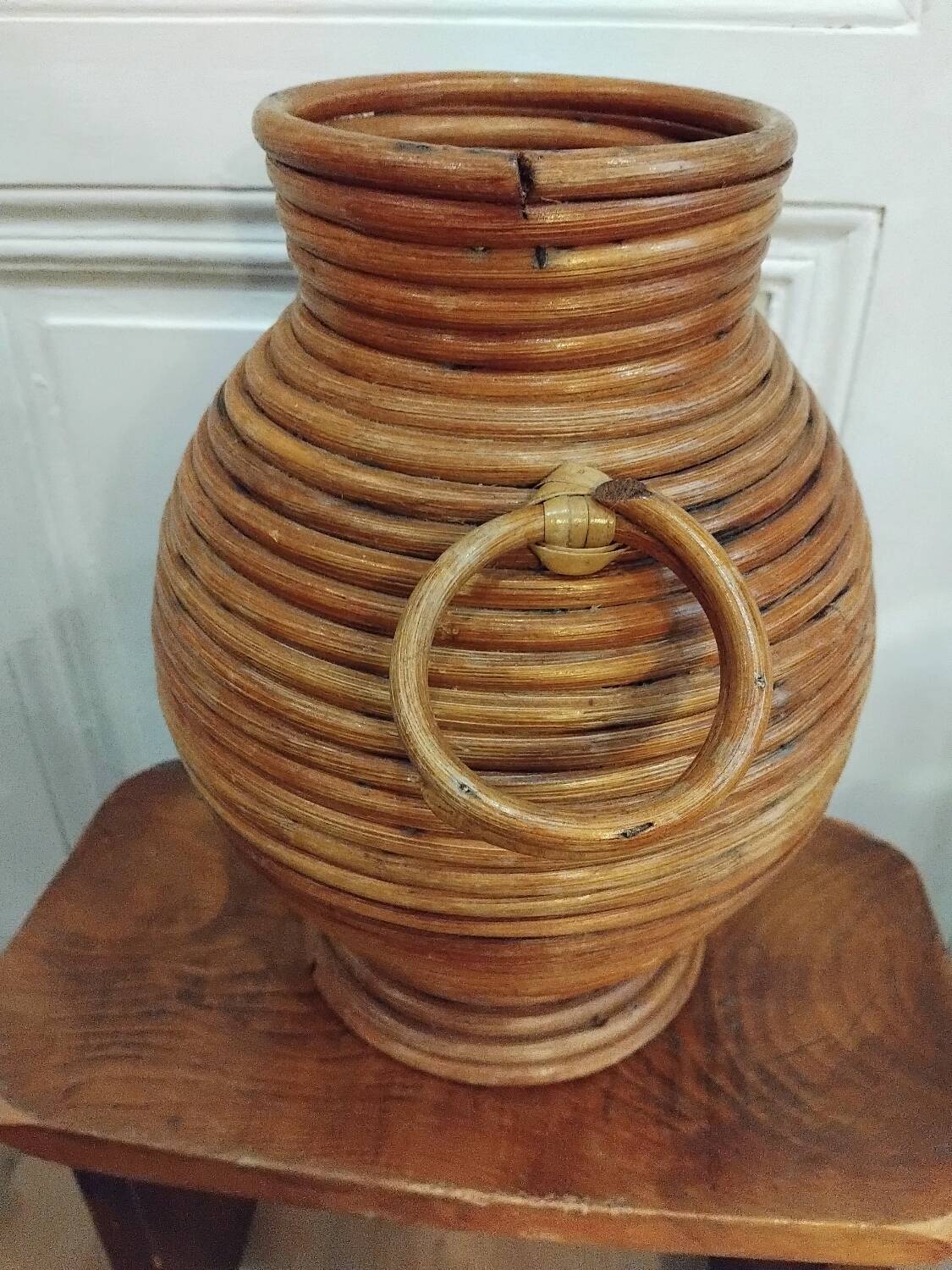 Handcrafted rattan amphora