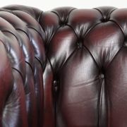 English cowhide Chesterfield club armchair in a beautiful red colour