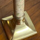 Pair of brass and stone candlesticks
