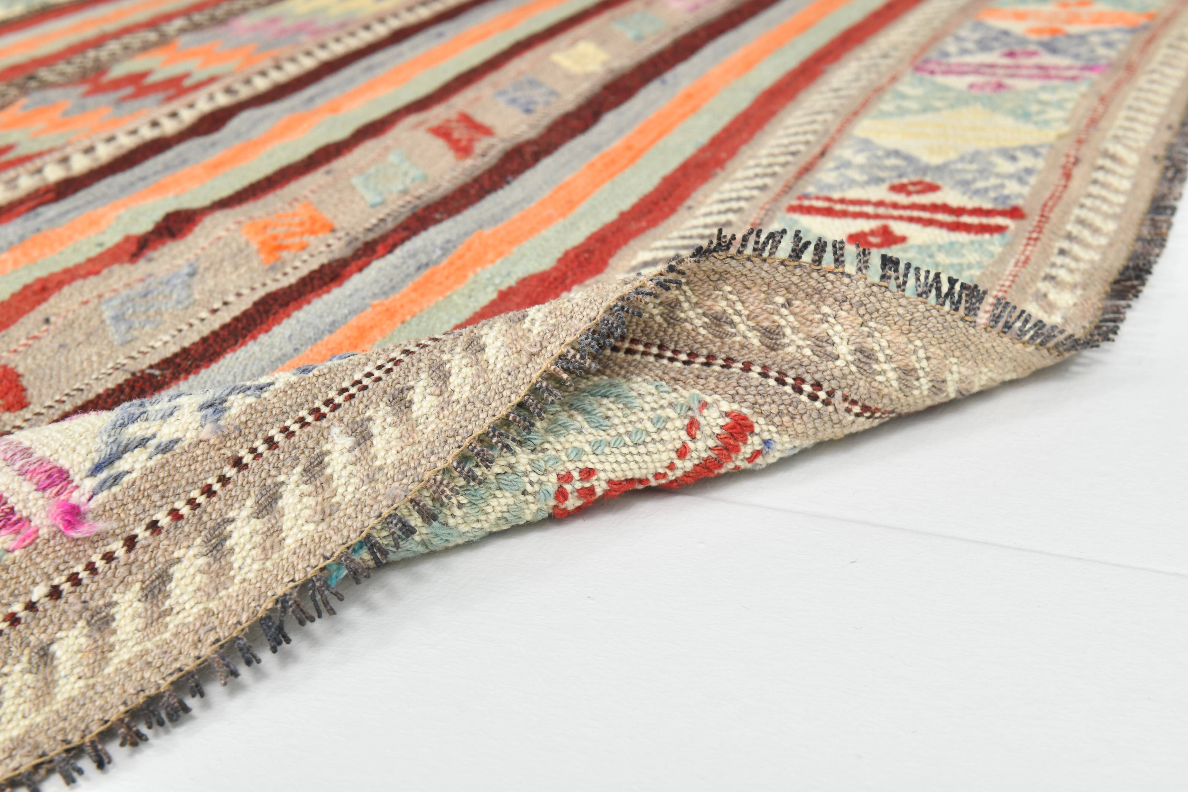 Muticolor Turkish Vintage Kilim Rug, 161x206Cm