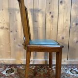 6 Art Deco period chairs in green vinyl