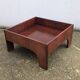 Table basse vintage en palissandre & verre par Claudio Salocchi, modèle "Oriolo"