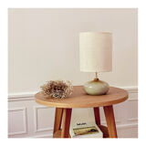 Lampe grès vernissé et jute tissée