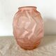 Art Deco vase in pink frosted glass