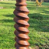 Large turned wooden lamp base