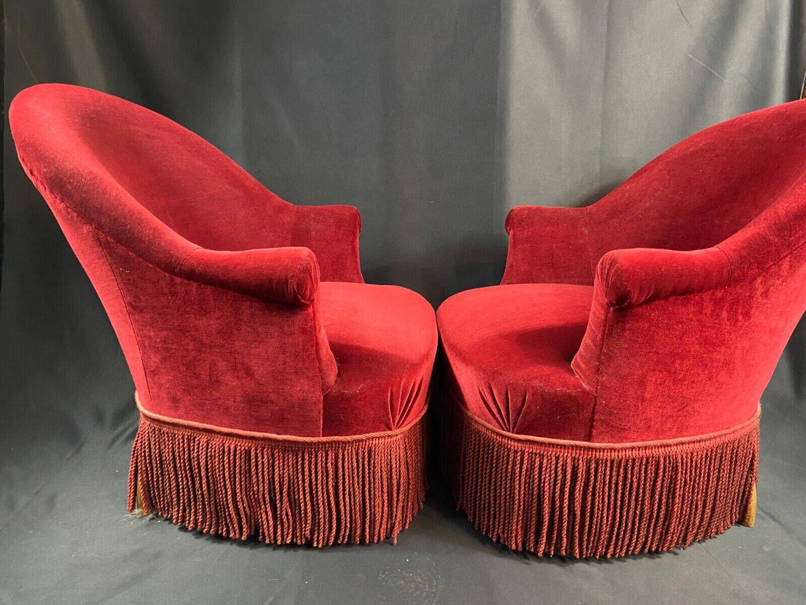 Pair of Napoleon III style toad armchairs