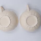 2 luncheon cups off-white earthenware Lunéville décor relief France