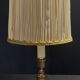 Vintage bedside table lamp brass lampshade pleated silk