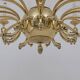 Italian Neoclassical Style 20-Light Brass Chandelier, 1950s