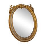 Antique large oval beveled mercury mirror